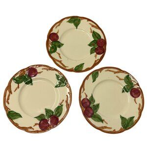 3 Franciscan Apple Plates 6-3/8" Bread & Butter Plate USA Backstamp Set Antique